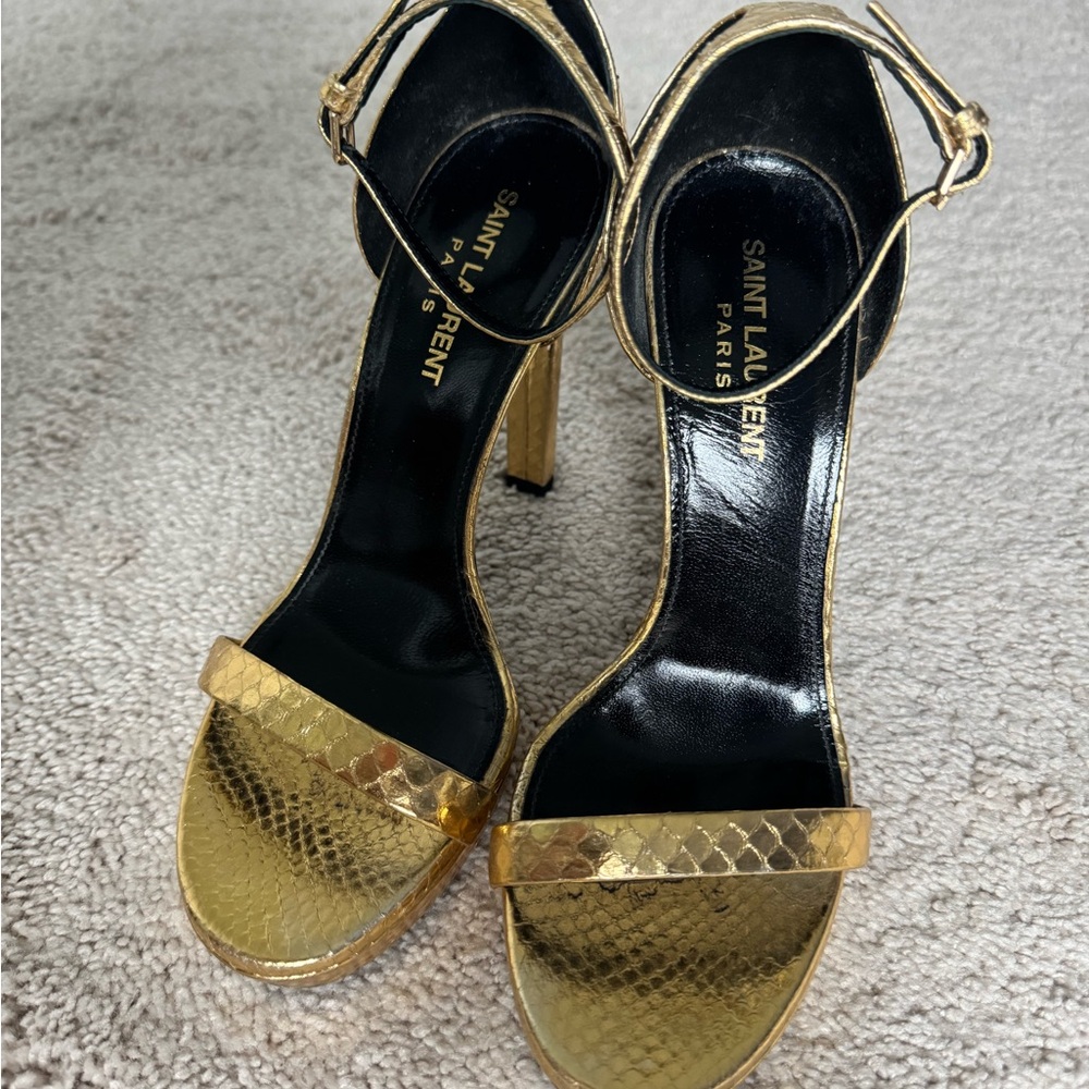 Saint Laurent Gold Metallic Heels